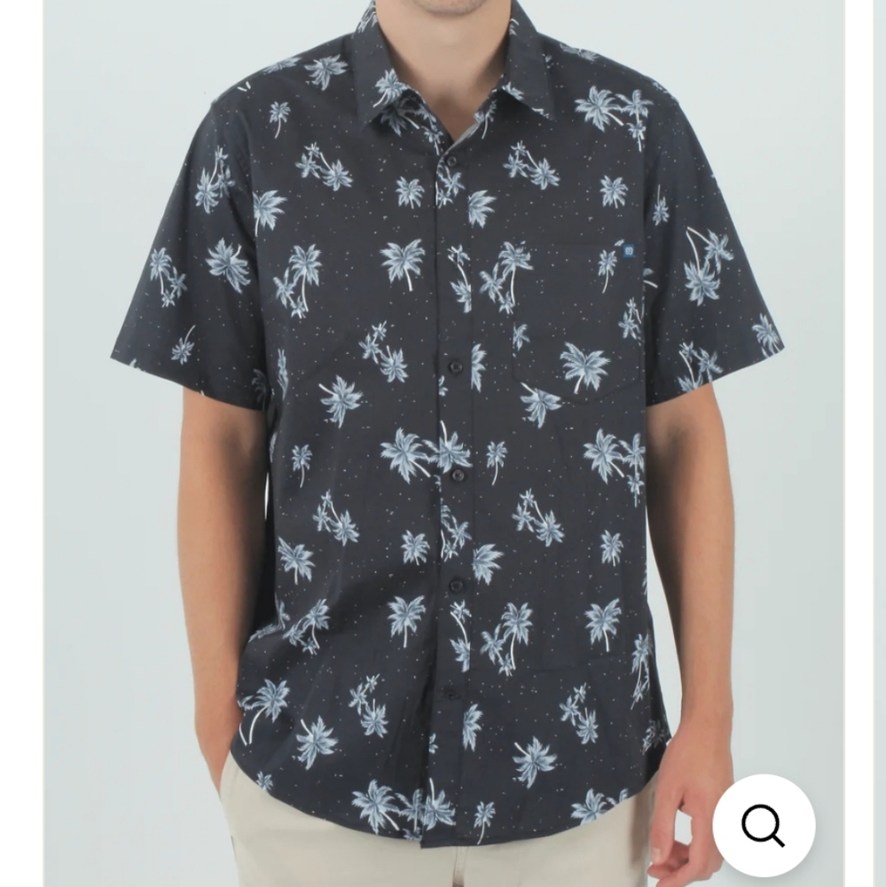 Quiet Storm Surf Shop Men's Night Sky Palm Button Down